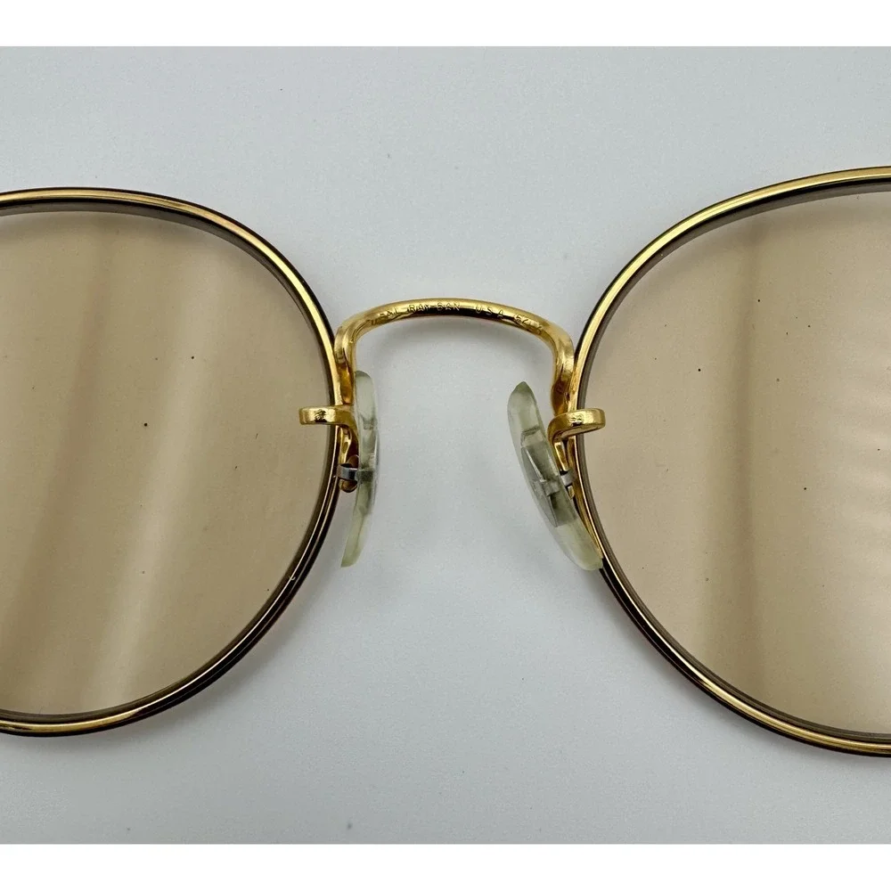 Vintage Bausch & Lomb Ray Ban Tortuga Round B-15 Brown 52-21 Sunglasses USA